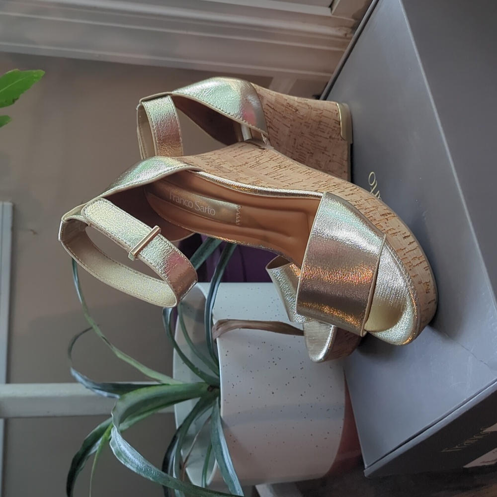 Gold Wedge Sandals